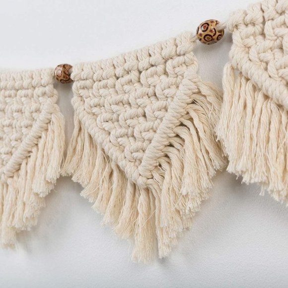 Free People Macrame BOHO Fringe Garland Baner Hang - Picture 8 of 10